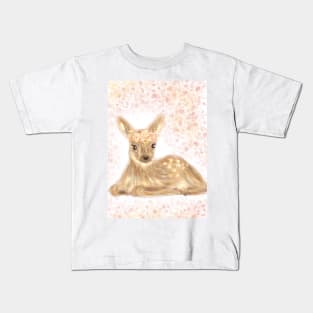 Cute Flower Deer Kids T-Shirt